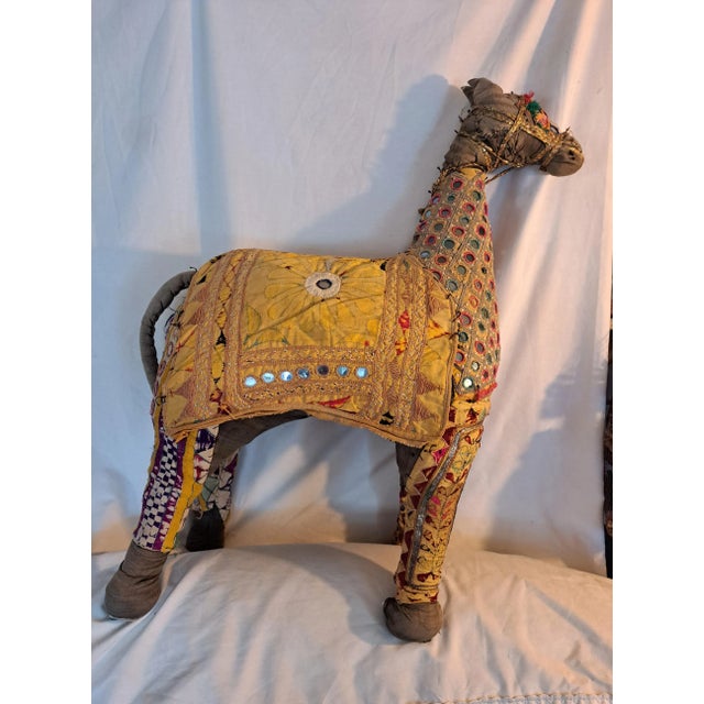 Textile Midcentury Handmade Stuffed Tall Horse For Sale - Image 7 of 7