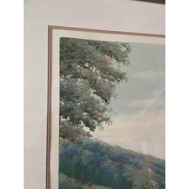 Impressionist Original Framed Watercolor Landscape Painting Signed by Artist For Sale - Image 3 of 9