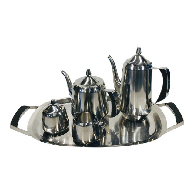 1970s Oneida Stainless Steel Coffee and Tea Service Set of 5 Chairish
