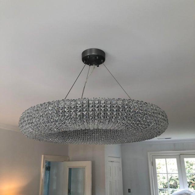 Restoration Hardware Crystal Halo Round Chandelier Chairish