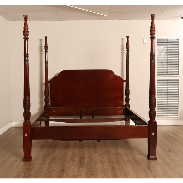 Councill King Size Mahogany Poster Bed Frame For Sale - Image 14 of 18