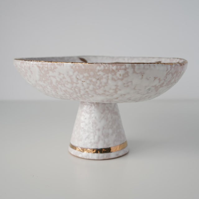 Ceramic 1960s Aldo Londi Bitossi "Feather Plume" Pedestal Bowl For Sale - Image 7 of 13