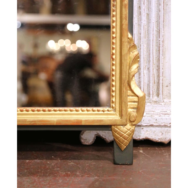 19th Century French Louis XVI Giltwood Mirror With Oval Insert and Laurel Crest For Sale In Dallas - Image 6 of 7