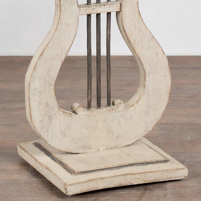 19th Century Swedish Demilune Console Side Table With Harp Base For Sale - Image 10 of 14