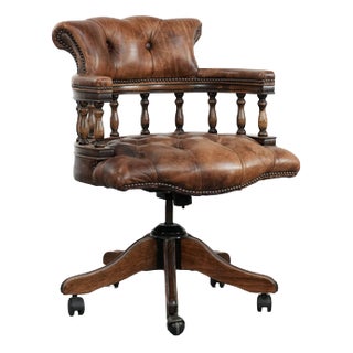 Chesterfield Chair in Cowhide For Sale