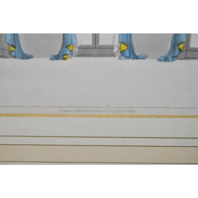 Traditional Interior Design Hand Colored Engraving "Gothic Room Curtains" c.1826 For Sale In San Francisco - Image 6 of 8