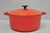 Pre-owned Martha Stewart Collection Red Cast Iron Dutch Oven Covered Pot. Circa Late 20th Century. Measurements: 7.5" H x...