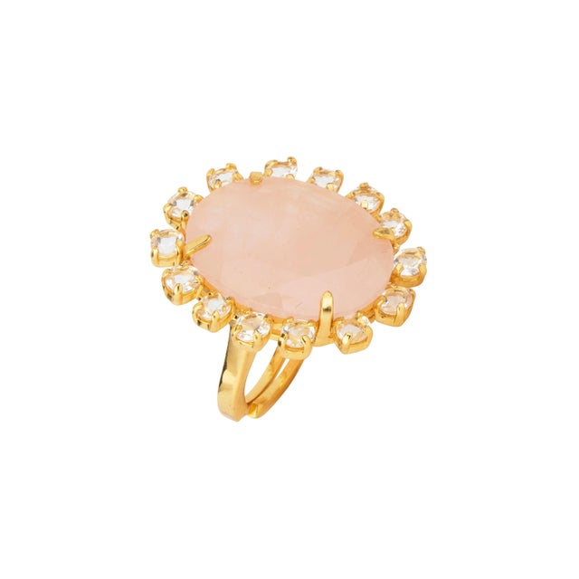 The Odessa Ring is a vintage-style masterpiece, meticulously created with semi-precious stones. Its large oval center is...