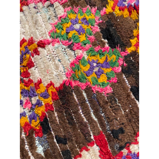 Moroccan Artist 1980s Mid-Century Vintage Berber Moroccan Boucheruite Rug For Sale - Image 4 of 11
