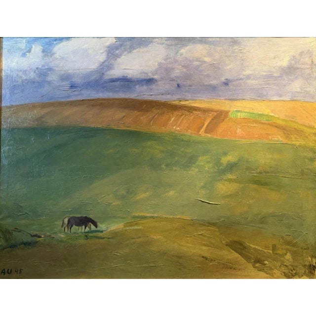 Axel Johannes Ulmer, Landscape with Horses, Oil Painting on Canvas For Sale - Image 13 of 13