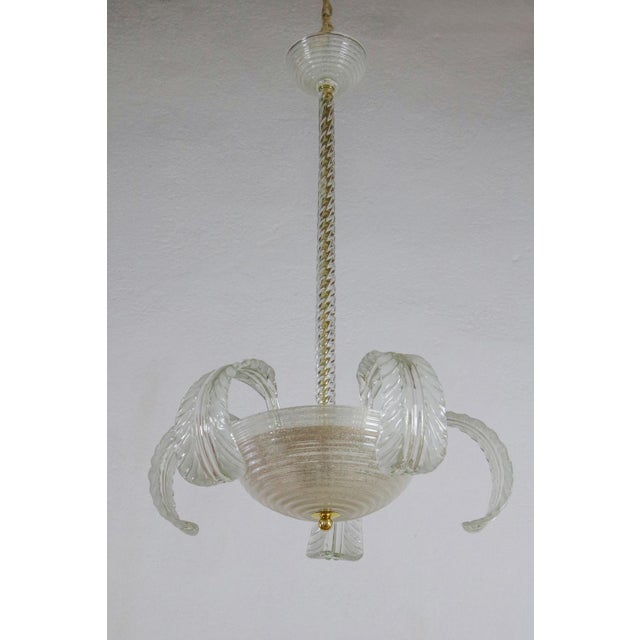 Italian Art Deco Chandelier by Barovier & Toso, 1940s For Sale - Image 9 of 18