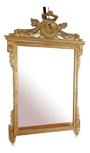 Louis XVI Style Golden Wood Mirror, Late 19th Century