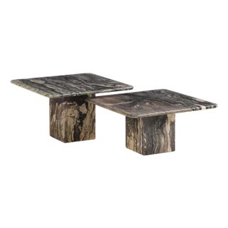 Set of Two Nesting Italian Marble Coffee or End Tables, C. 1950. For Sale