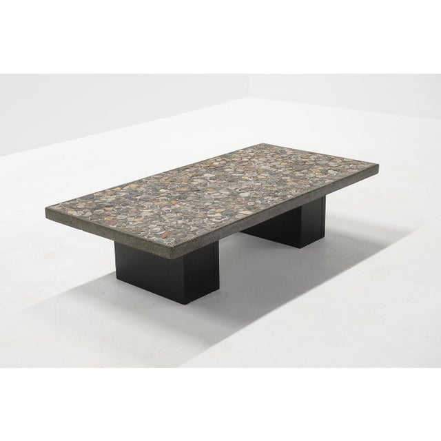 Black Vintage Dutch Brutalist Stone Coffee Table, 1970s For Sale - Image 8 of 8