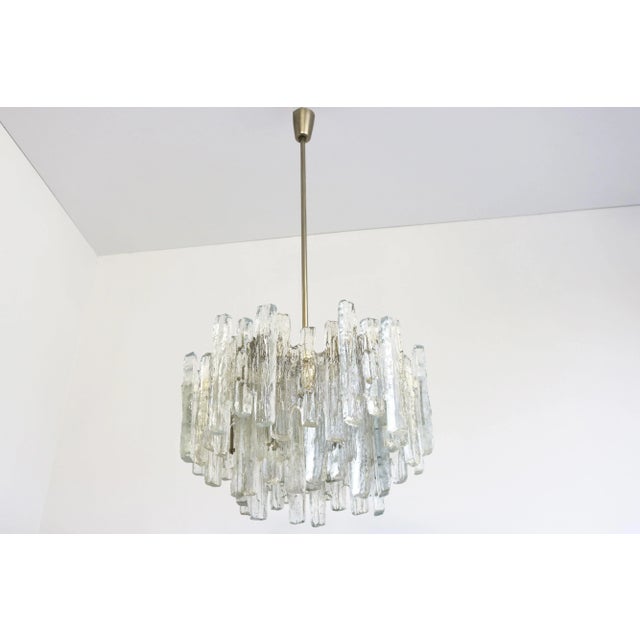 Large Mid-Century Modern Chandelier Ice Glass from J.T. Kalmar, 1960s For Sale - Image 11 of 13