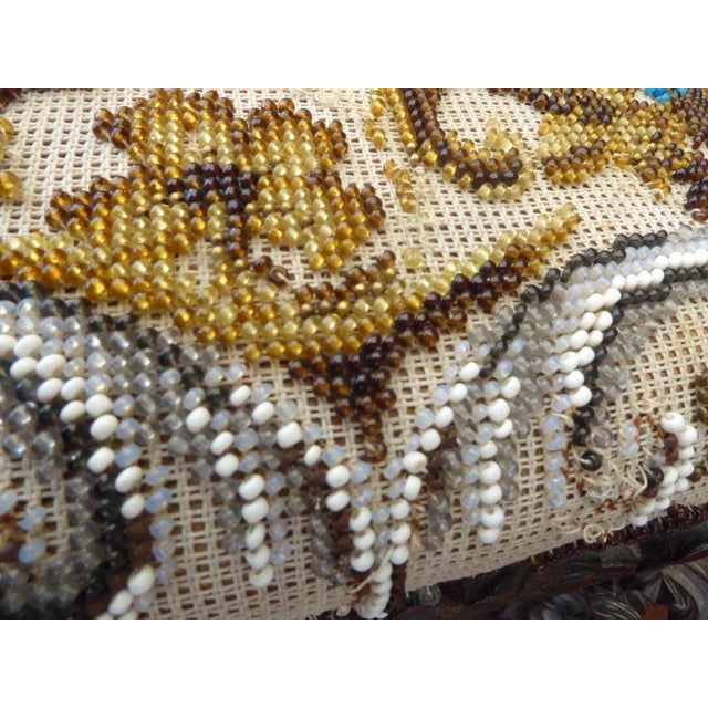 Antique Victorian Beadwork Upholstered Stool, 1860 For Sale - Image 13 of 17