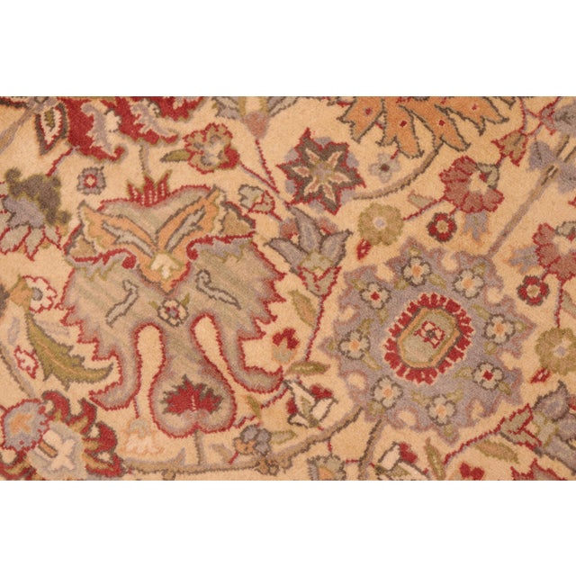 Renaissance Shabby Chic 1990's Pak-Persian Beige/Taupe Wool Rug - 6'0'' X 8'10'' For Sale - Image 3 of 9