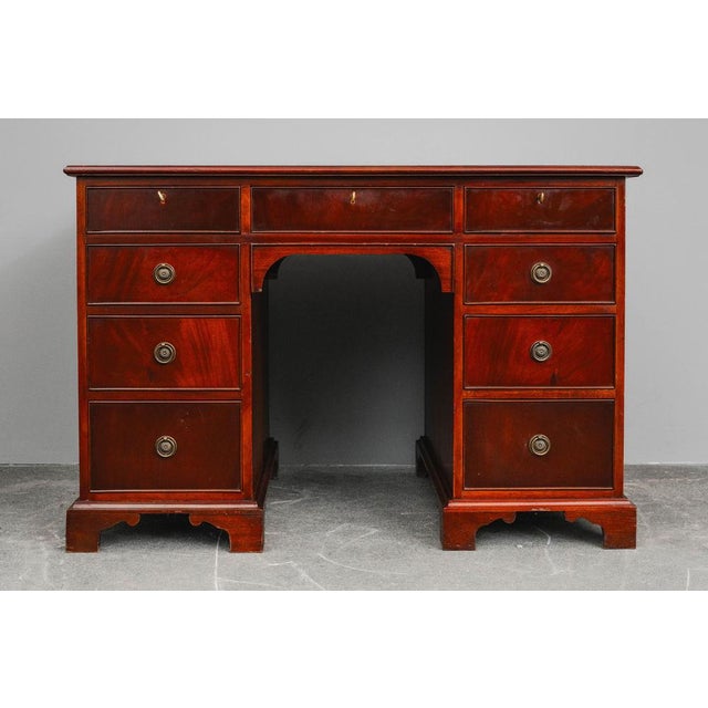 Vintage English Mahogany Desk, 20th Century For Sale - Image 12 of 18