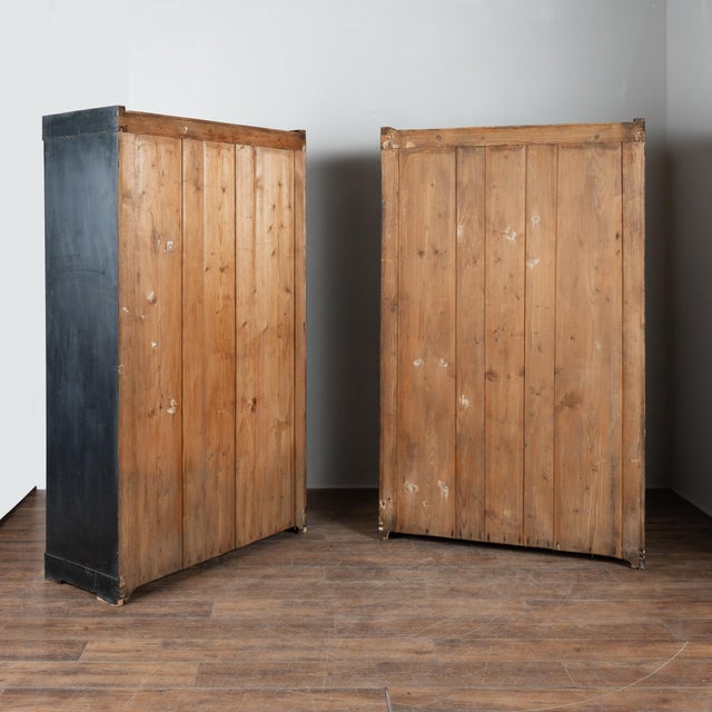 Pair of Early 20th Century Black Painted Pine Bookcases For Sale - Image 10 of 10