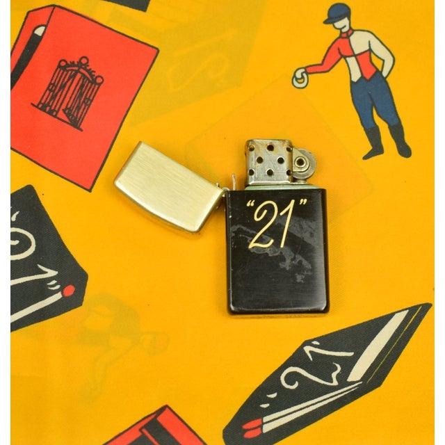 Late 20th Century The "21" Club/ Jack & Charlie's Black/ Gold C1950s Lighter For Sale - Image 5 of 5