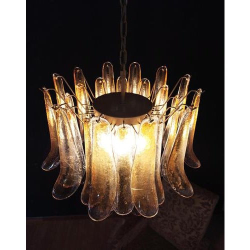 Italian Amber Petal Chandelier, 1995 For Sale - Image 6 of 14
