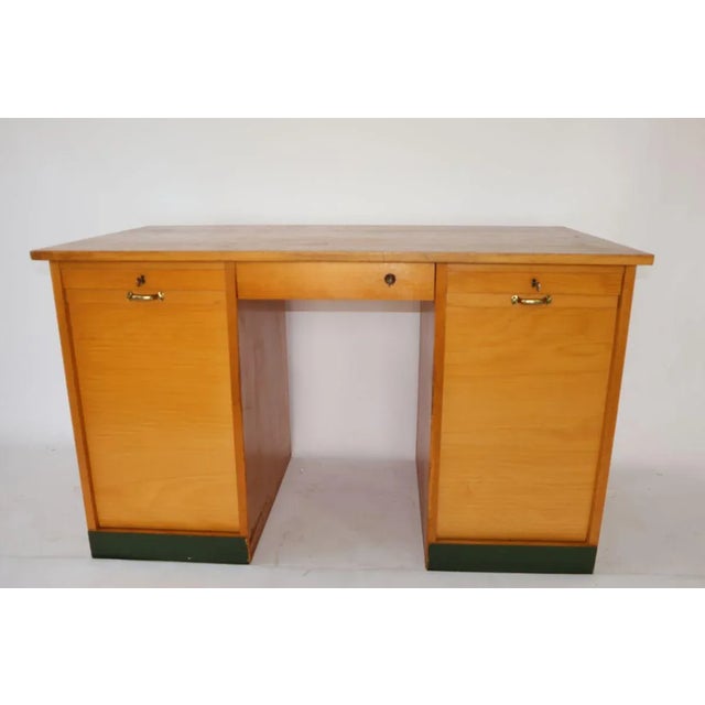 Mid-Century Wooden Roller Desk, 1960s For Sale - Image 12 of 12