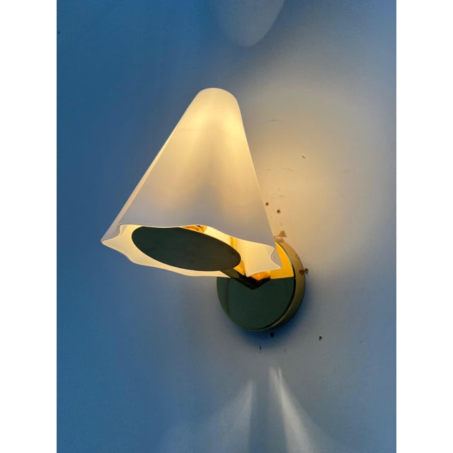 Vintage Double Glass Wall Lights, Italy, 1980s, Set of 2 For Sale - Image 4 of 10