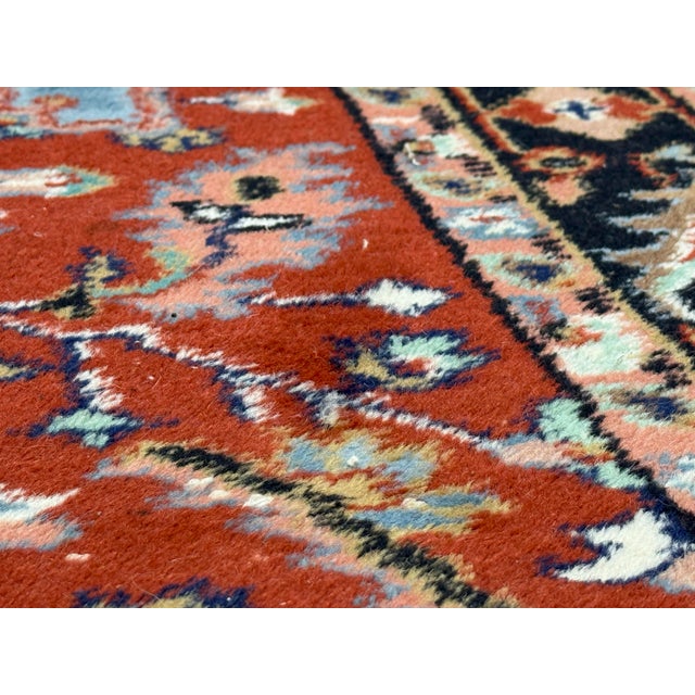 Ivory 4ft 1in × 12ft 8in Hand Knotted Heriz Style Wool Runner Rug For Sale - Image 8 of 12