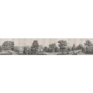 Custom Hand-Painted English Landscape Mural on Tea Paper | Scenic Wall Panels For Sale