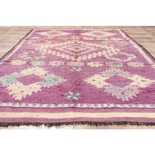 Vintage Purple Talsint Moroccan Rug - 05'10 X 10'11 For Sale - Image 9 of 11