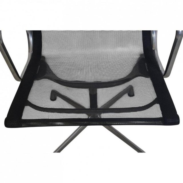 Vintage EA108 Chair in Black Mesh by Charles Eames For Sale - Image 4 of 15
