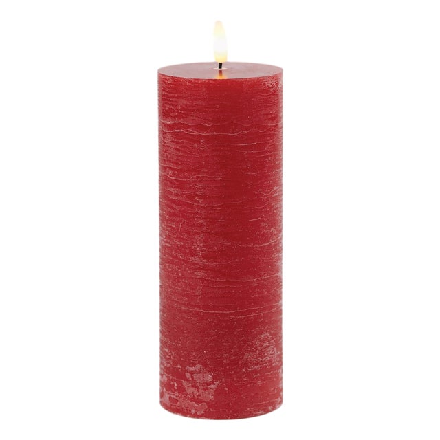 FIA Wick Red Pillar Candle (Set of 2) For Sale