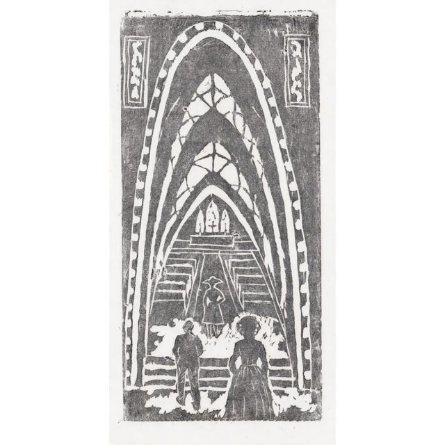 Gothic 1990s Gothic Arch Woodblock Print For Sale - Image 3 of 3