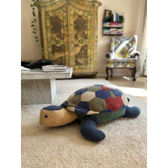 Large Leather Pouf in the Shape of a Turtle, 1975 For Sale - Image 14 of 18