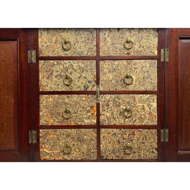 Victorian English Satinwood and Gilt Metal Glazed Pier Cabinet in Walnut, 1890s For Sale - Image 14 of 16