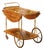 Mid-Century Italian Marquetry Bar Cart With Drop Leaves and Gilt Brass Gallery For Sale
