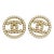 Chanel Gold CC Mini Pearl Round Piercing Earrings, A Pair For Sale