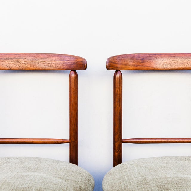 Restored 1950s Greta Grossman Walnut Dining Chairs by Glenn of California For Sale - Image 12 of 15