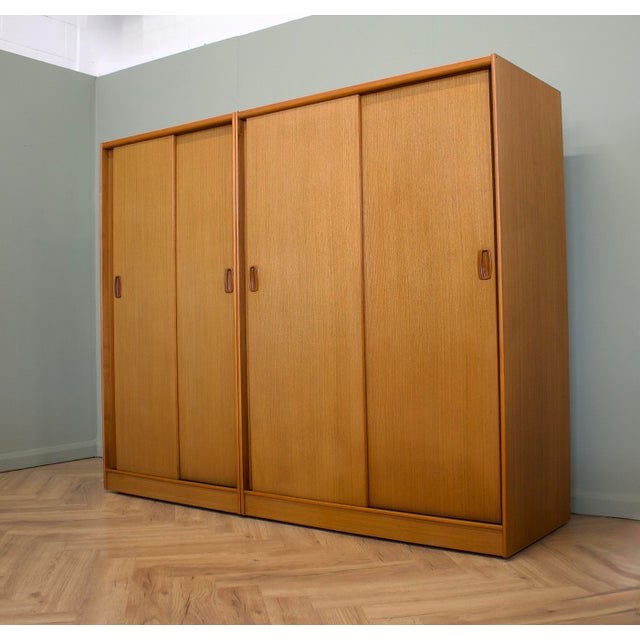 1960s Teak Double Sliding Door Wardrobe from Austinsuite, 1960s For Sale - Image 5 of 12