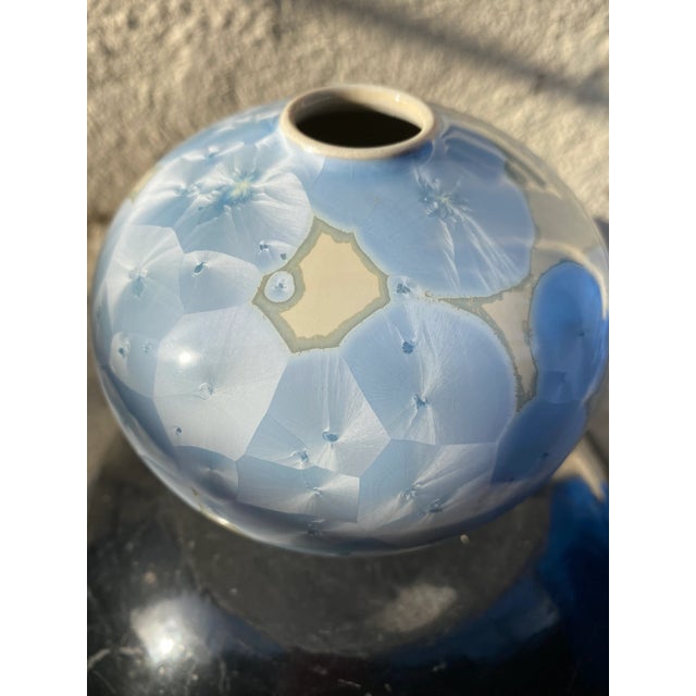 Nature Glazed Ceramic Ball Vase For Sale - Image 4 of 9