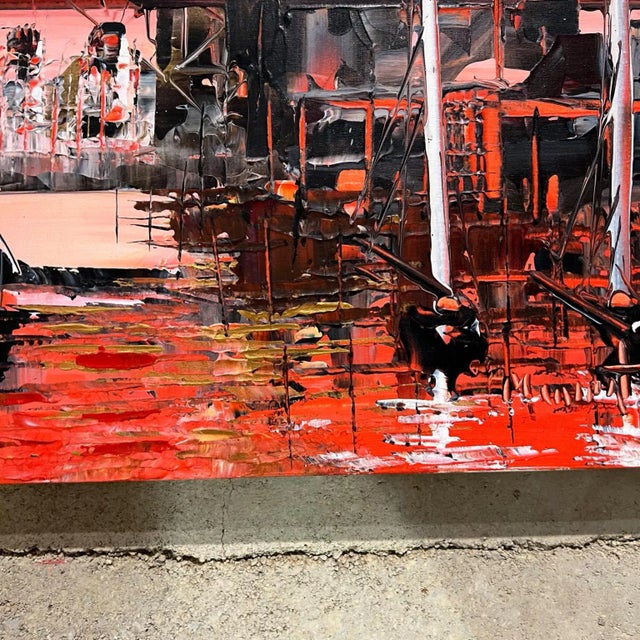 Vivid Color Sydney Cityscape Oil Painting Artwork by Mark Kasav For Sale - Image 9 of 11