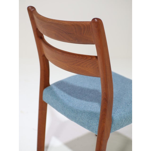 Blue Teak and Blue Dining Chairs from Emc Møbler, Denmark, 1960s, Set of 4 For Sale - Image 8 of 18