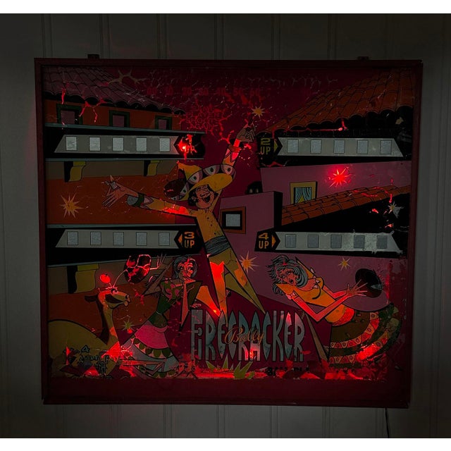 Mid-Century Modern Mid-Century Pop Art Bally Firecracker Pinball Arcade Hanging Light Box For Sale - Image 3 of 12