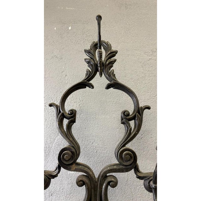 Antique Victorian Ornate Cast Iron Hall Stand with Marble Base, 19th Century For Sale - Image 12 of 18