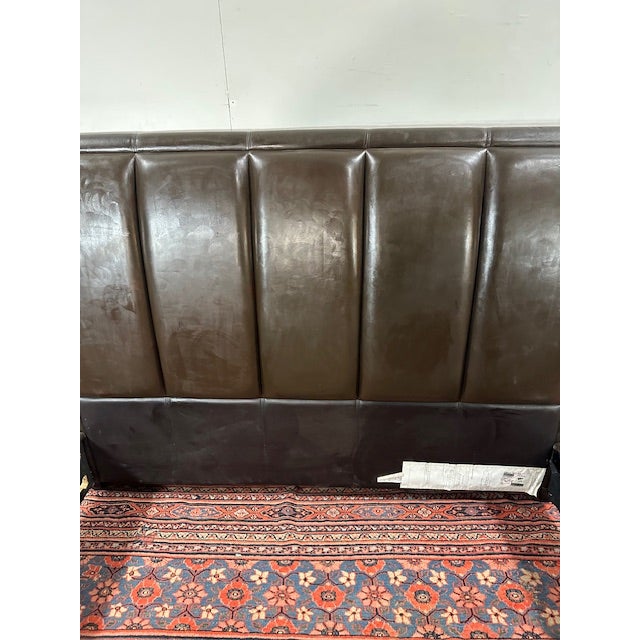 1980s California King Size Leather Bedframe For Sale - Image 11 of 12