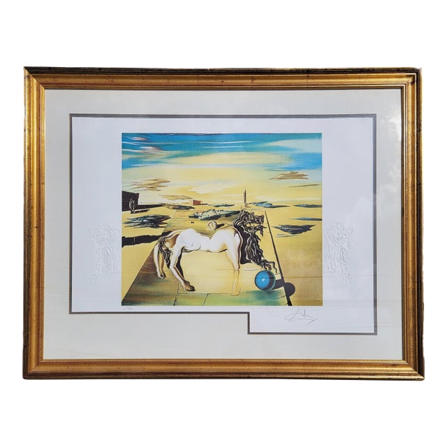 Rare Hand Signed Print Salvador Dali Lion & Horse "Invisible Sleeping Woman" Ap 13/100 For Sale