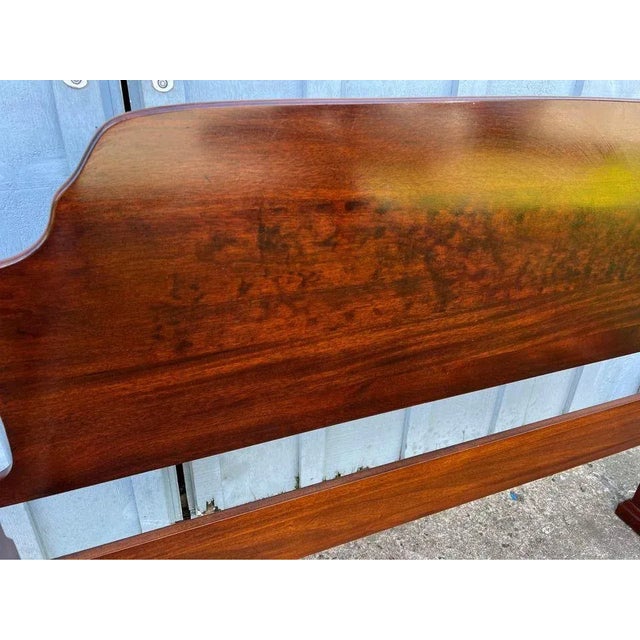 Brown Hickory Chair Co Solid Cherry Rice Carved Four Poster Queen Bed Frame For Sale - Image 8 of 8