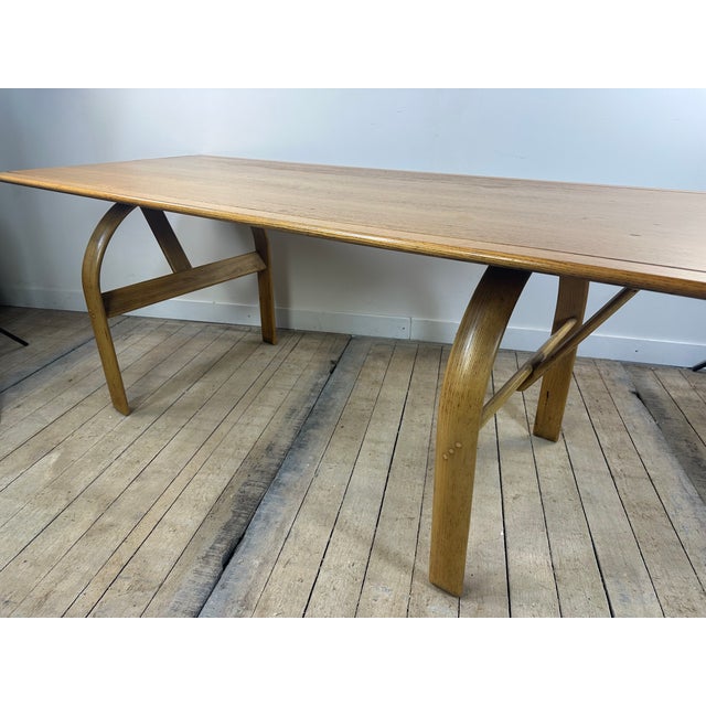 Vintage Table and Chairs in Elm and Chrome Steel, 1980s, Set of 7 For Sale - Image 12 of 15