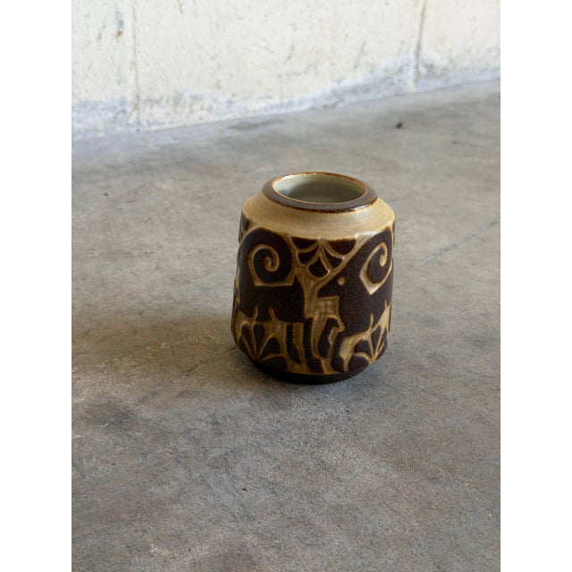 Ceramic Michael Andersen & Søn Danish Goats Ceramic Vase 1960s Mid-Century For Sale - Image 7 of 10