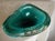 Teal Alfredo Barbini Style Murano Teal Green Gold Flecks Italian Bullicante Art Glass Mid Century Dish Bowl For Sale - Image 8 of 12